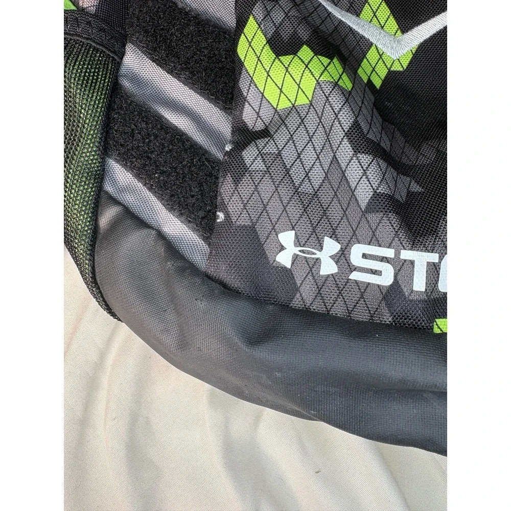 Under Armour Storm Kids Backpack Gray Black Green Camo Logo